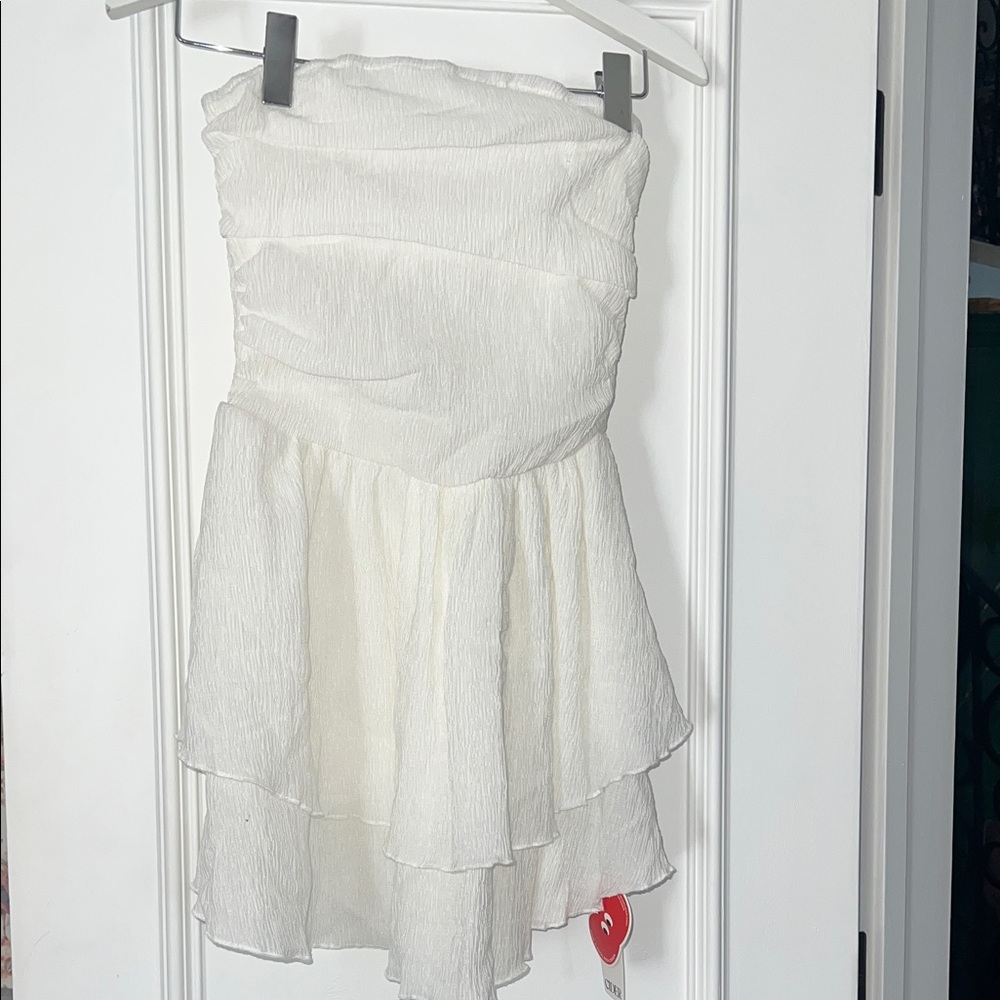 White Strapless Summer Dress NEW🩵💛🧡